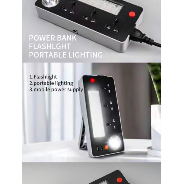 8000K Switch Usb Camping Plug Sockets Rechargeable Home Outdoor With Emergency Light