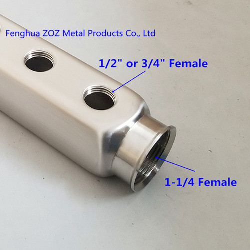 1-1/4" Stainless Steel Manifold Bar for Water and Heating Systems