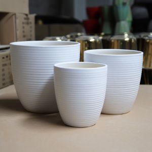 China 3 sizes  25x26cm bulk orchid cactus Decorative Ceramic Plant Pots on sale