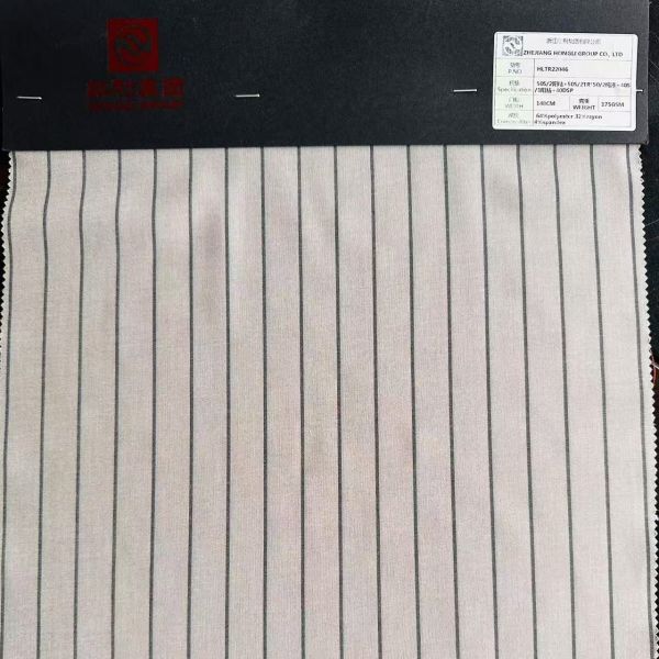 Polyester/Rayon/Spandex Plain Striped Woven Fabric Piece Dyed/Dyeing for Lady′s