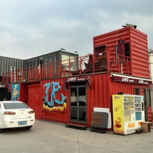 2 Floors Flat Pack Portable Storage Containers Office Center Steel Door With