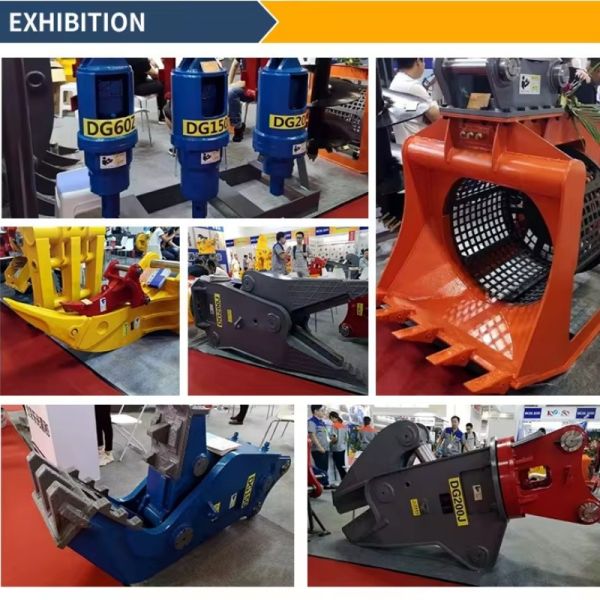 Wire Pole OEM Powerful Machine Excavator Attachments Electric Pole Excavator Rotating Pole Setter Grapple