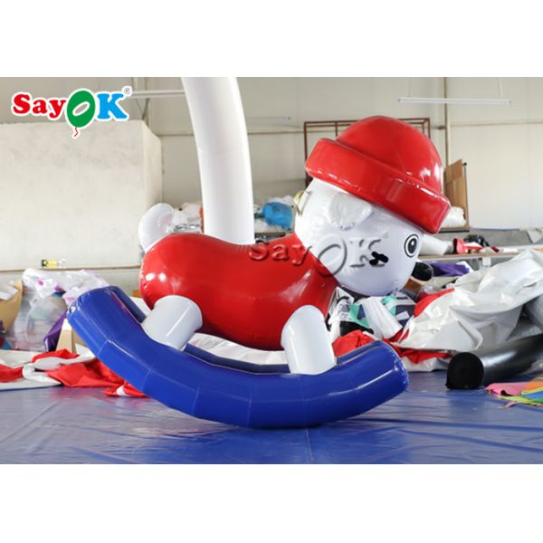 Multifunction Tarpaulin 1.6x0.7x1.6mH Inflatable Rocking Horses For Kids