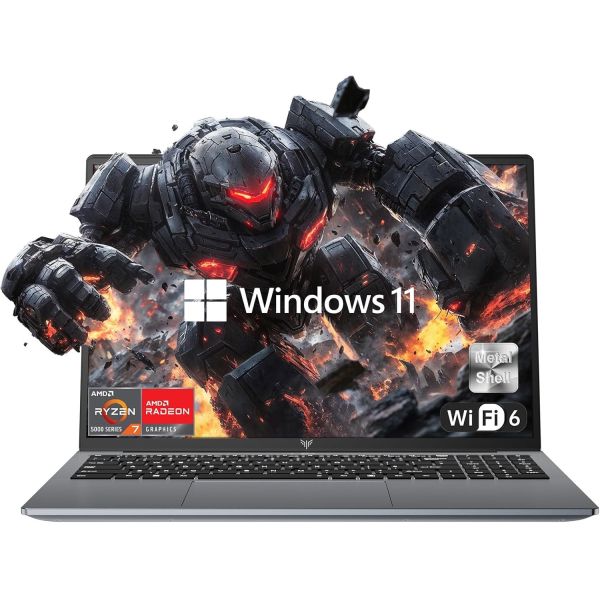 2025 Gaming Laptop, Laptop with AMD Ryzen 7 5700U (8C/16T, Up to 4.3GHz), 16GB