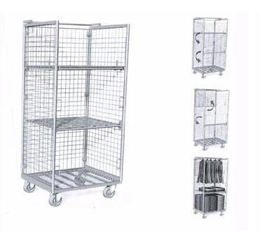 Quality No Top Shelf Laundry Wire Utility Cart Three Mesh Layers With Hanger wholesale
