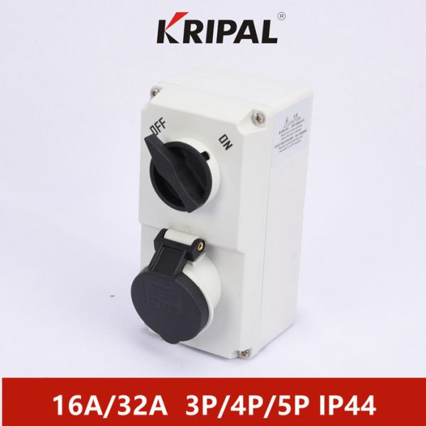 Quality IP44 32A Industrial Power Switched Socket Three Phase With Mechanical Interlock wholesale