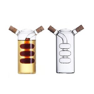 China Double Hole Separation Borosilicate Glass Olive Oil Bottle on sale