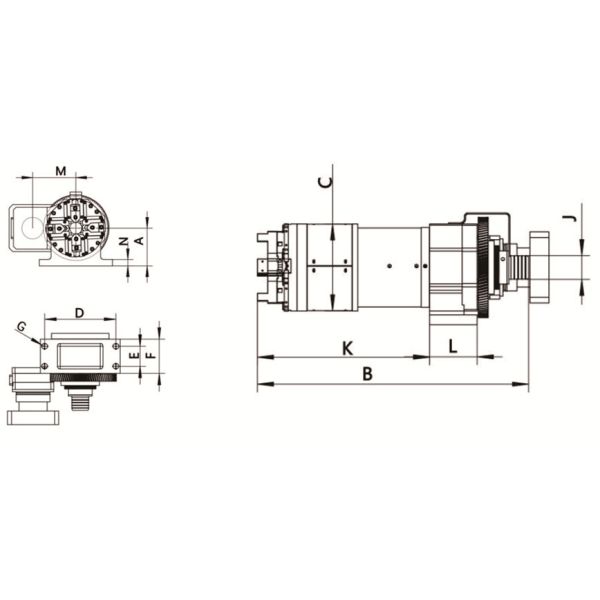 Pipe Cutting Machine Laser Cutting Chuck Pneumatic Feeding 4 Jaws