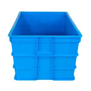 Solid Box Style PP Turnover Crates for Rectangular Storage of Fruits and
