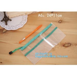 Customized Mesh Pencil Bag A4 Travel Passport Pouch, Zipper Lock Document File