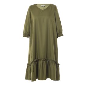 China Custom Ladies Long Flounce Dress Chiffon Fabric With Smock Design Sleeve on sale