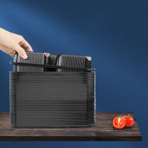 Cheap Black Disposable 4.5cm Frozen Food Packaging Containers for sale