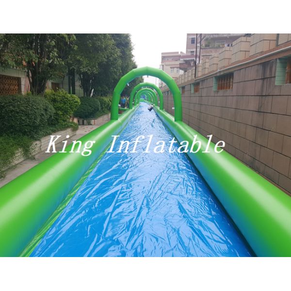 Outdoor Giant PVC Inflatable Slip N Slide / Water Slide the city 100m city slide For Adults