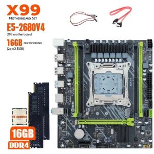 X99 P4 Micro ATX Motherboard LGA2011-3 Xeon E5-2680V4 CPU DDR4 RAM NVME M.2 SATA