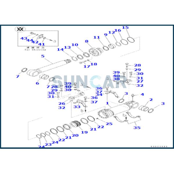 707-99-47800 7079947800 Bottom Dump Cylinder Service Kit For PC400-7E0