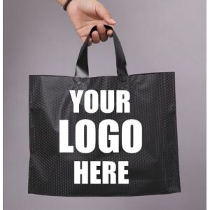 Compostable bio eco Merchandise Bag With Die Cut Handles Tear Resistant Strength