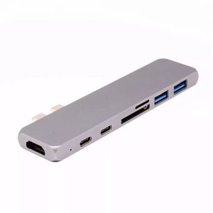 Amazon 2018 Aluminum Thunderbolt 3 USB-C Hub USB Driver 7 Ports Dual Type C Hub