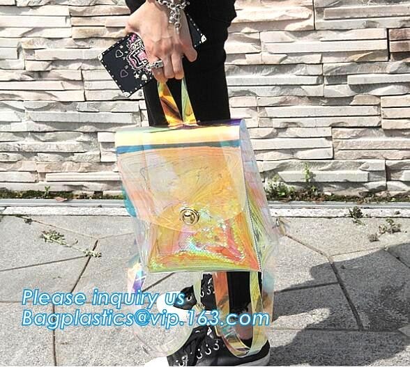 pocket transparent pvc clear backpack wholesale with padded straps, Waterproof