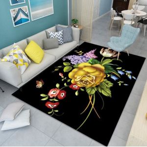 China Beautiful Flowers Tulip And Roses Living Room Floor Carpet With Special Style on sale
