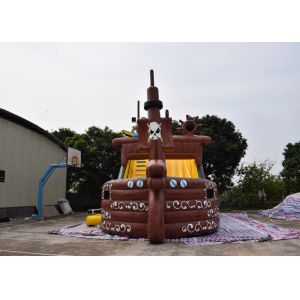 Pirate Ship Design Indoor Blow Up Bouncers , Safety Kids Inflatable Slide