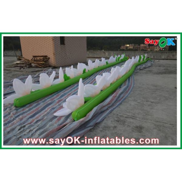 Decorative White Inflatable Lighting Decoration Fire-proof Lighting Flower Length 5M