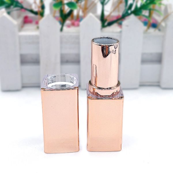 Quality Fashionable Smooth Square Rose Gold Lipstick Tubes 20g wholesale