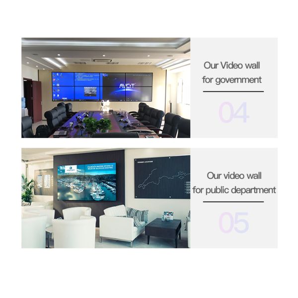 Black 55 Inch LCD Video Wall Display 26kg 1213.5mm Length For Public Department