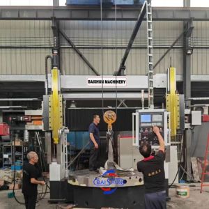 Automatic Double Column Metal Turning Vertical Lathe Torno With 2 Axis