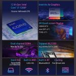 Intel Core I7 1260P Iris Xe Graphics Gaming PC Single LAN Three Display Mini