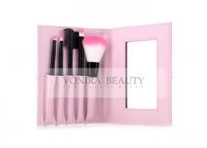 Cheap Black Travelling Size Foundation Hair Brush Beautiful Pink Brush Case And Mirror for sale
