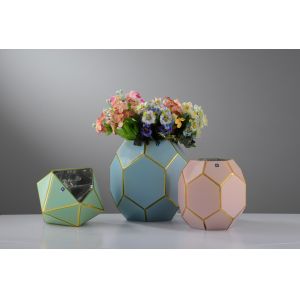 China Handmade Plating Glass Vase individual packing on sale