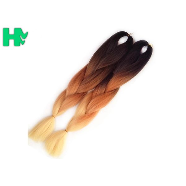 Ombre Natural Synthetic Braided Hair Pieces Afro Wave Tangle Free