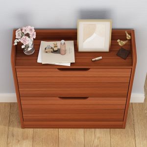 Modern 6 Pair 17cm Width Two Tier Slimline Shoe Cabinet For Entryway