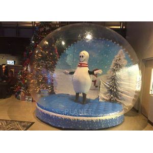 Custom LED 0.65mm PVC Inflatable Christmas Snow Globe