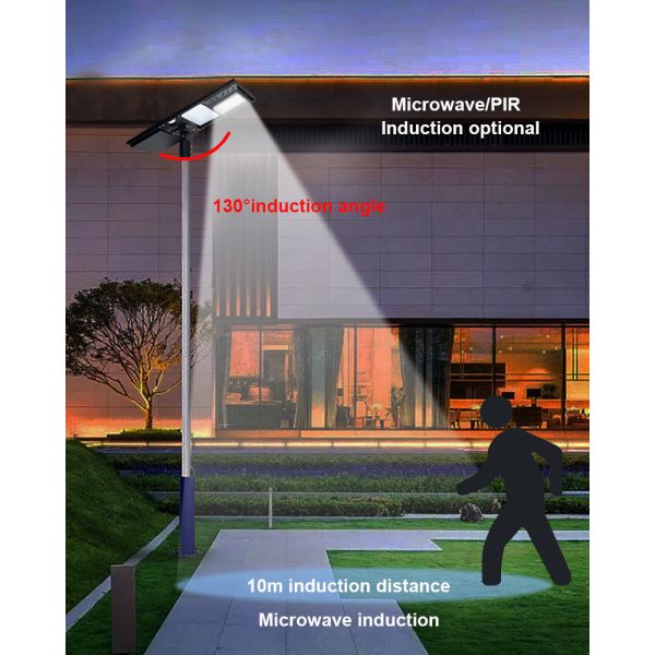 100w 120w 150w Aluminumall In One Led Solar Street Light Self Cleaning