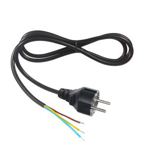 EU Schuko Plug to Bare Wire AC Power Cord 10A 250V