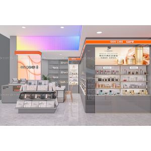 BKC014 Retail Display Showcase Beauty Mall Booth Cosmetic Kiosk Display for