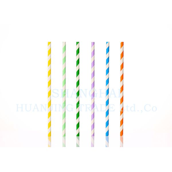 Quality Food Grade Bleached Coloured Paper Straws With Harmless Non Toxic Ink wholesale