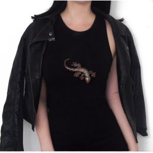 Merrowed Border Lizard Gecko Patch Eco Friendly Iron On Frog Patches