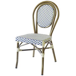 China Light Weight Armless Paris Bamboo Rattan Bistro Dining Chairs on sale