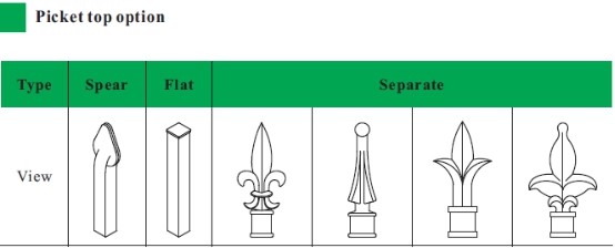 Black Powder Coated Spear Top Steel Hercules Fencing for Security School