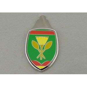 Cheap Car Souvenir Badges Brass Die Struck Imitation Hard Enamel Silver for sale