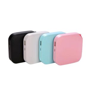 Leather Pattern Plastic Power Bank Square Shape High Charging Speed