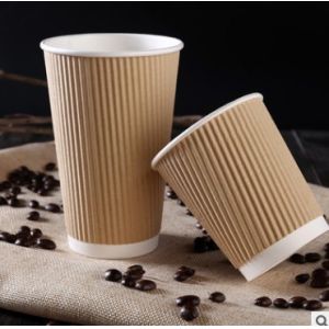 Custom Printed Hot Ripple Wrap Coffee Cups , Disposable Ripple Insulated Cups