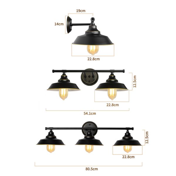 Bathroom Vanity Light 3 Light Wall Sconce Fixture Gooseneck Wall Mount Lamp (WH-VR-107)
