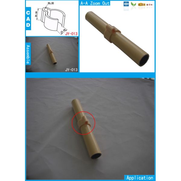 Beige Plastic Tube Connectors JY A013 ABS Plastic C Clamp For Pipe