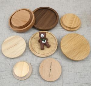 Wooden screwable lids, sealed wood lids for food glass jars, oiled finish, logo printing or laser engrave