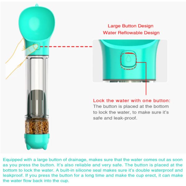 500ML Portable Dog Water Bottle Dispenser Puppy Portable Dog Drinker