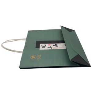 Offset Kraft Printed Paper Bags Cotton Handles Spot UV Recyclable