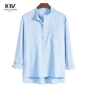 Quantity 5000 LCBZ OEM Custom Long Sleeve Men's Linen Shirts in Multi Color